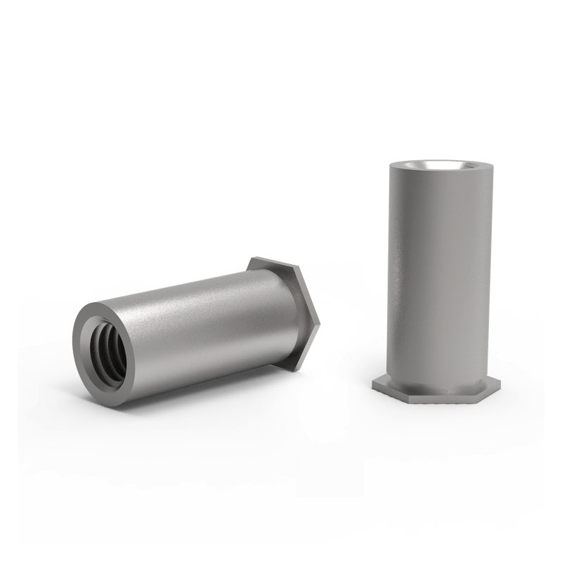 မျက်စိကန်းသောအပေါက်ပြားခေါင်းပေါ် hexagon riveted အခွံမာသီး
