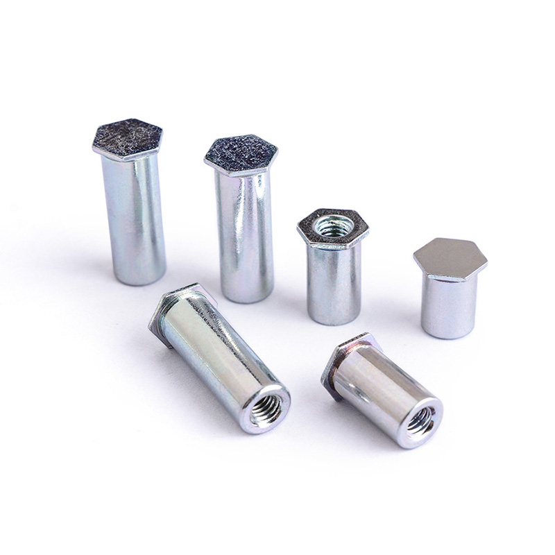ကာဗွန်သံမဏိမျက်စိကန်းသောအပေါက် hexagon riveted nut