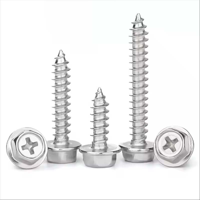လက်ဝါးကပ်တိုင် hexagon ခေါင်းကိုနှိပ်ခြင်း screw နှစ်ခု