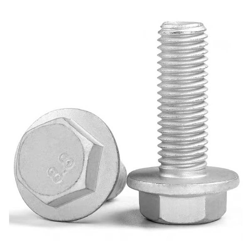 မိုးသည်းထန်စွာ hex flange screw နှစ်ခု