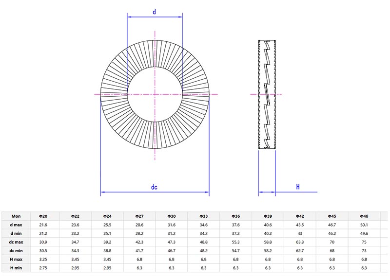 Double Layer Self Locking Washer