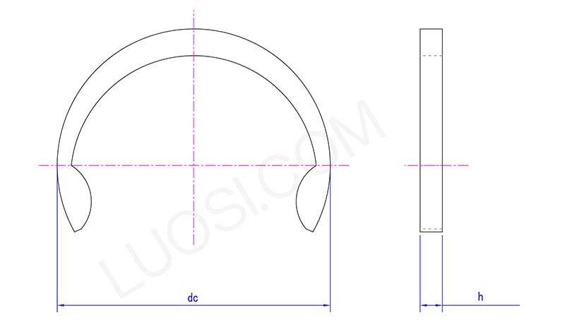 Spring retaining rings Structure diagram