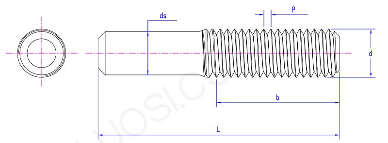 Single head threaded stud parameter