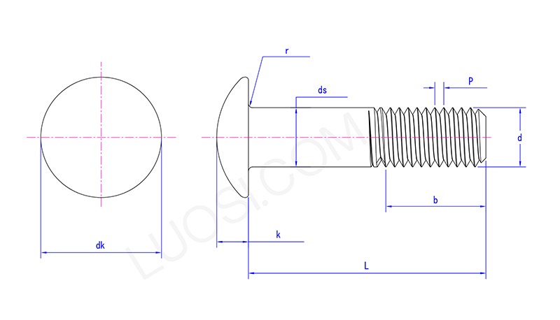 Carriage Bolt Black